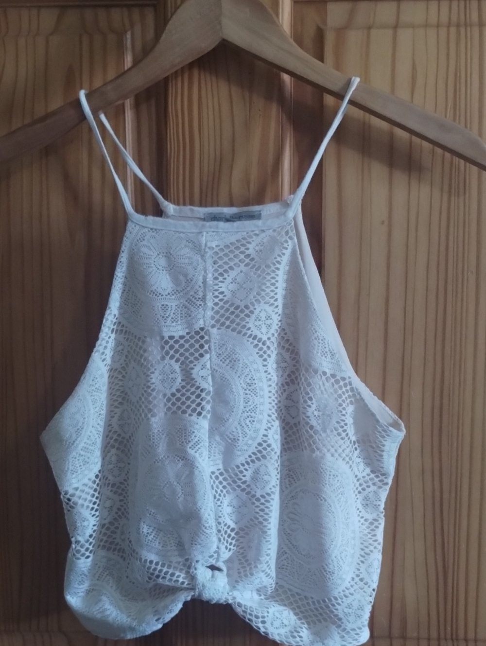 Charlotte Russe White Crochet Halter Cami